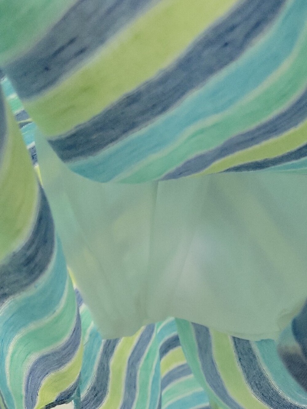 J. Jill Linen Blue and Lime Striped V‑Neck Maxi Dress - Picture 5 of 8